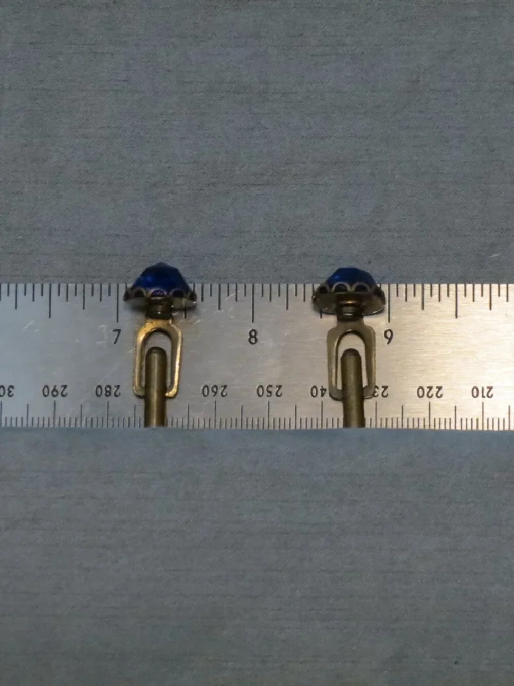 Blue and Brass Colored Metal Cufflinks